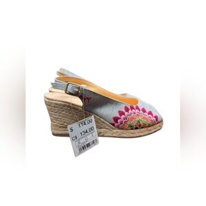 Desigual NWT Espadrille Wedge Heel Slip On Grey Size 36/6